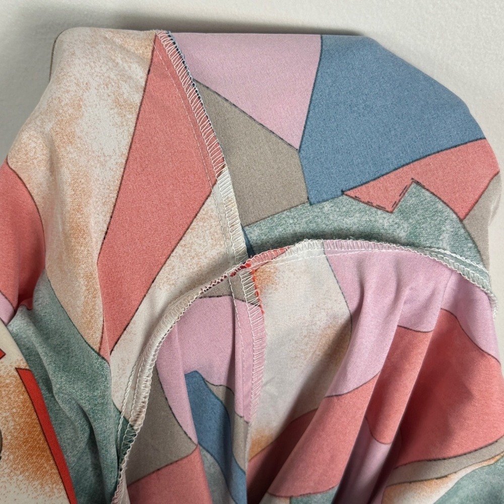 Luukse Wide Leg High Rise Pants Womens Sz Large Multicolour Geometric Print Boho - Picture 14 of 16